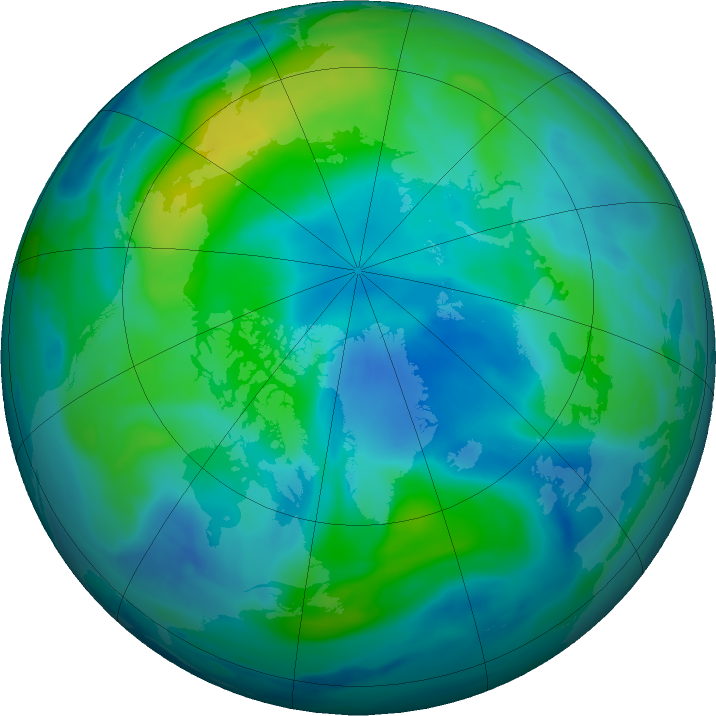 Arctic ozone map for 05 October 2019